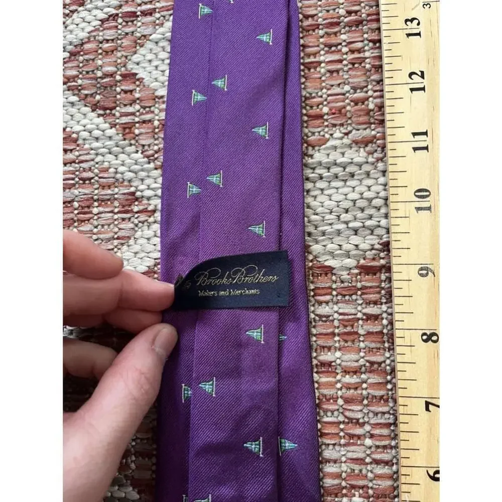 Vintage Brooks Brothers Flag Deep Purple 100 Percent Silk Tie